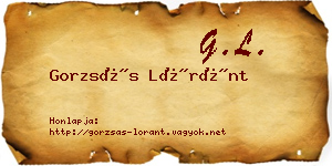 Gorzsás Lóránt névjegykártya