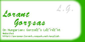 lorant gorzsas business card
